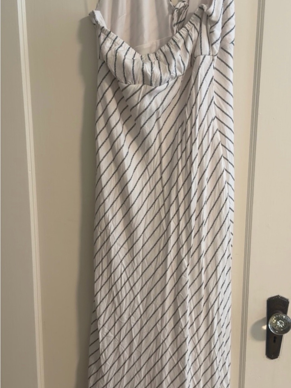 wild fable White Maxi Dress with Black Diagonal Stripes